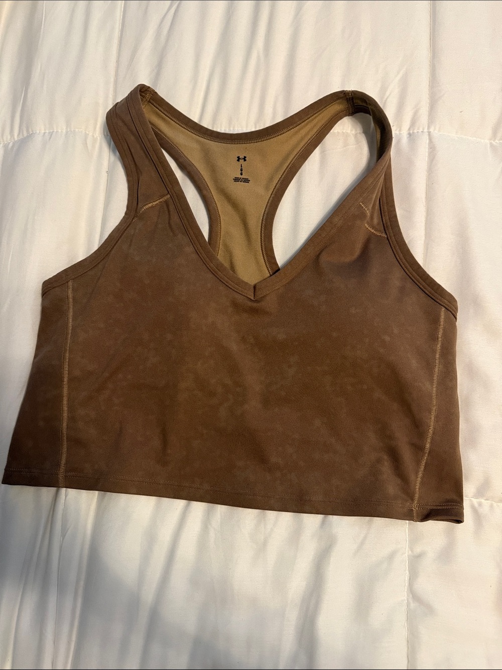 Under Armour Brown Racerback Crop Sports Bra large